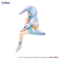 Hatsune Miku Noodle Stopper PVC Statue Hatsune Miku Rabbit Ear Hood Pajama Blue Color Ver. 14 cm - thumbnail