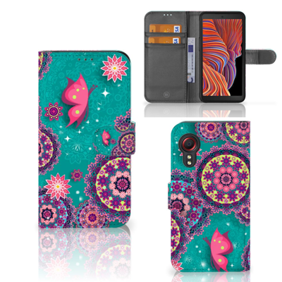 Samsung Galaxy Xcover 5 Hoesje Cirkels en Vlinders Samsung Galaxy Xcover 5 Hoesje Cirkels en Vlinders