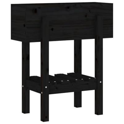 VidaXL Plantenbak 62x30x69 cm massief grenenhout zwart VidaXL Plantenbak 62x30x69 cm massief grenenhout zwart