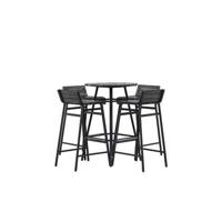Nohr Outdoor Barset 'Larrisa' Acaciahout, kleur Zwart - thumbnail