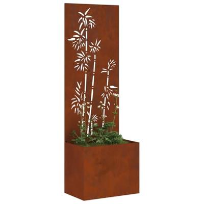 VidaXL Tuin privacy screen bloemen roestig 50 x 140 cm cortenstaal