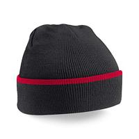 Beechfield CB471 Teamwear Beanie - Black/Classic Red - One Size - thumbnail