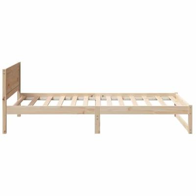 Bedframe met hoofdeinde Naturel 75 x 190 cm Massief grenenhout