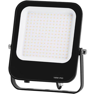 LED Bouwlamp 100W - Natuurlijk Wit 4000K - IP65 Waterdicht - Mat Zwart