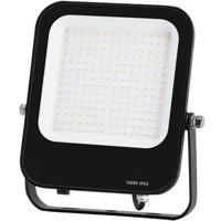 LED Bouwlamp 100W - Natuurlijk Wit 4000K - IP65 Waterdicht - Mat Zwart - thumbnail