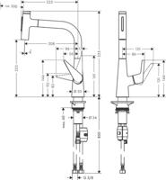 Hansgrohe Talis Select M51 M5117-H220 ééngreeps keukenmengkraan met uittrekbare vuistdouche, rvs look - thumbnail