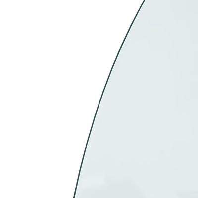 VidaXL Glasplaat voor open haard half rond 800x600 mm