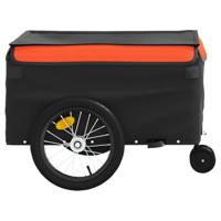 VidaXL Fietstrailer 45 kg ijzer zwart en oranje - thumbnail