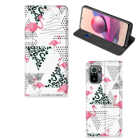 Xiaomi Redmi Note 10 4G | 10S | Poco M5s | Hoesje maken | Flamingo Triangle - thumbnail