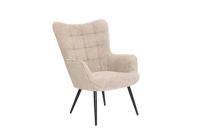 Moderne fauteuil SCANDINAVIA champagne grijs Boucle met armleuningen - 44022 - thumbnail