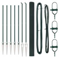 VidaXL Afrasteringspaal groen 10 x 1,5 m (12 x 12 mm gaas) staal - thumbnail