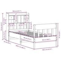 Bedframe zonder matras massief grenenhout wasbruin 100x200 cm - thumbnail