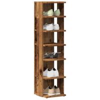 VidaXL Schoenenkasten 2 st 28x27x102 cm bewerkt hout oud houtkleurig - thumbnail