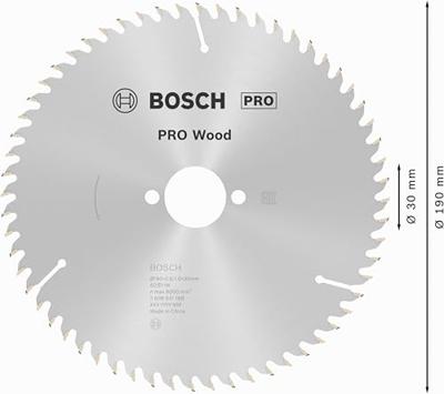 Bosch Accessories Optiline Wood 2608641188 Hardmetaal-cirkelzaagblad 190 x 30 x 2.6 mm Aantal tanden: 60 1 stuk(s)