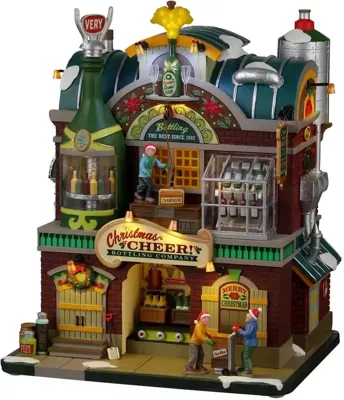 Lemax christmas cheer bottling company bewegend kersthuisje Caddington Village 2022