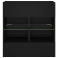 Tv-wandmeubel met LED-verlichting 58,5x30x60,5 cm zwart - thumbnail