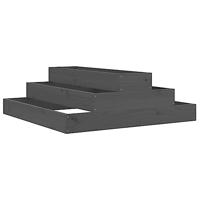 VidaXL Plantenbak 80x80x27 cm massief grenenhout grijs - thumbnail