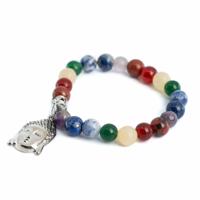 Edelsteen Armband 7 Chakra met Boeddha bedel - 8 mm - thumbnail