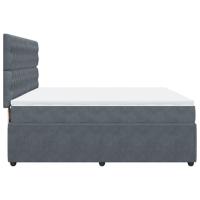 Boxspring met matras fluweel donkergrijs 200x200 cm - thumbnail