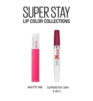 Maybelline SuperStay Matte Ink 30 Romantic - langhoudende lipstick met een trendy ultra matte finish die tot 16 uur blijft zitten - roze liquid lipstick - 5 ml - thumbnail