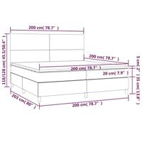 Boxspring met matras en LED stof donkerbruin 200x200 cm - thumbnail