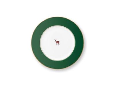 Pip Studio Gebaksbord Love Birds Donkergroen 17cm