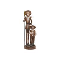 Decoratieve figuren Home ESPRIT Bruin Zilverkleurig 9 x 8 x 25 cm - thumbnail