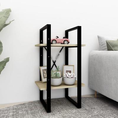 Boekenkast met 2 schappen 40x30x70 cm bewerkt hout sonoma eiken