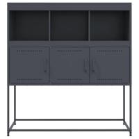 Dressoir 100,5x39x107 cm koudgewalst staal antracietkleurig - thumbnail