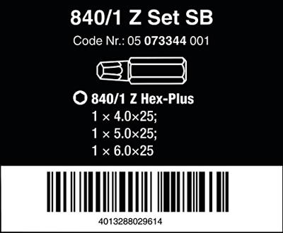 Wera 840/1 Z Set SB SiS 1/4 (6,3 mm)