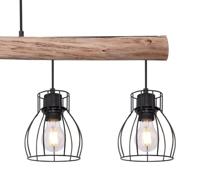 Globo HanglampMina zwart met hout 5-lichts - 15326-5N - thumbnail