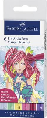 Faber Castell fc-167155 tekenstift faber-castell pitt artist pen manga 6-delig etui shôjo