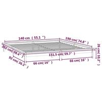 Bedframe LED massief hout 140x190 cm - thumbnail