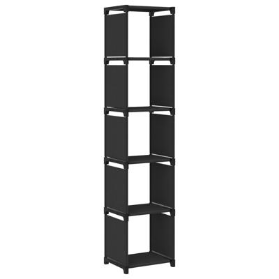 VidaXL Kast met 5 vakken 103x30x72,5 cm stof zwart VidaXL Kast met 5 vakken 103x30x72,5 cm stof zwart