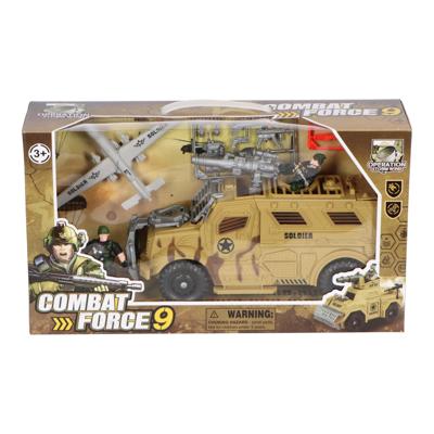 Intro Combat force lager voertuig met solaatjes en accessoires Intro Combat force lager voertuig met solaatjes en accessoires