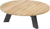Cosmic salontafel met teak blad 78 cm rond en 25 cm hoog - thumbnail