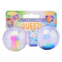 Johntoy glitter squeeze dumbell met kwal - thumbnail