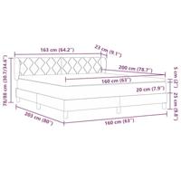 Boxspringbed met matras fluweel lichtgrijs 160x200 cm - thumbnail