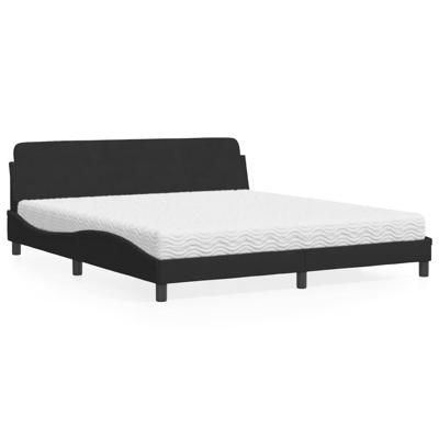 Bed met matras "Dover" fluweel zwart 180x200 cm