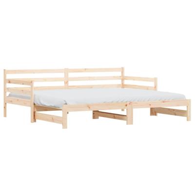 Slaapbank met onderschuifbed 90x200 cm massief grenenhout