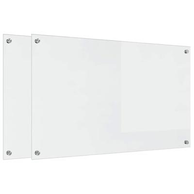 VidaXL Keuken achterwand 2 pcs doorzichtig 100 x 60 cm gehard glas