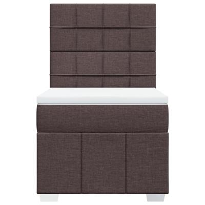 Boxspring met matras stof donkerbruin 140x200 cm - thumbnail
