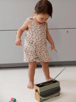 Combishort babymeisjes met print beige - thumbnail
