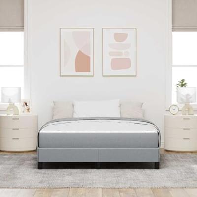 Boxspring bed met matras Lichtgrijs 140 x 190 cm Stof