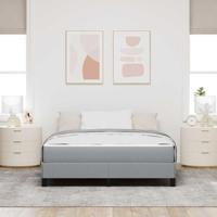 Boxspring bed met matras Lichtgrijs 140 x 190 cm Stof - thumbnail