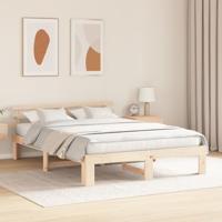 Bedframe met hoofdeinde Naturel 140 x 200 cm Massief grenenhout - thumbnail