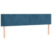 Ottoman bed met matrassen 160x200cm fluweel donkerblauw - thumbnail