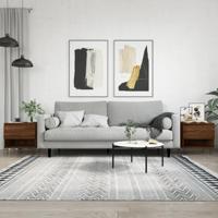 Salontafels 2 st 50x46x50 cm bewerkt hout bruin eikenkleur - thumbnail