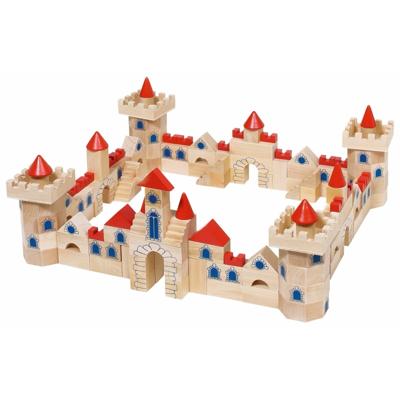 Goki houten bouwblokken kasteel, 145dlg. Goki houten bouwblokken kasteel, 145dlg.