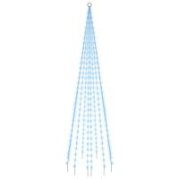 VidaXL Vlaggenmast kerstboom 310 led&apos;s blauw 300 cm - thumbnail